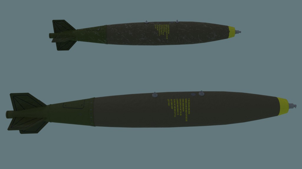 Mk-82 Unguided bomb (clean and grunge versions) preview image 3